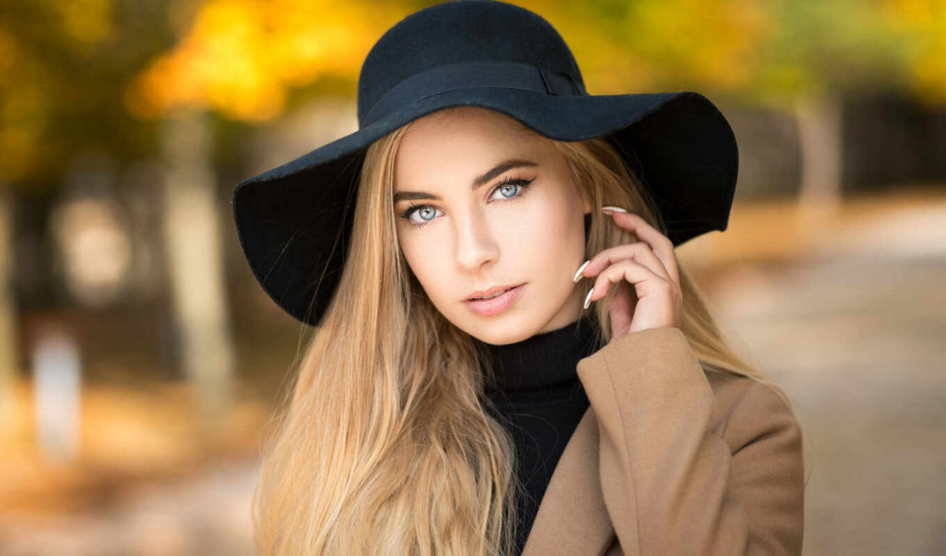 hat, girl, hair, model, pose, portrait, see, brown, makeup, hairstyle