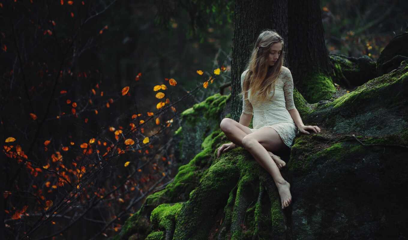 природа, девушка, лес, her, photos, листь, bara, flickr, vavrova