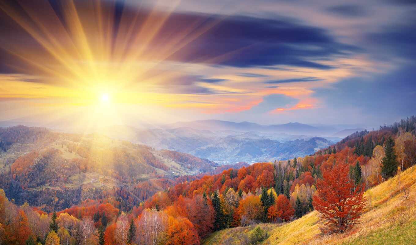 sun, landscape, осень, krot, oir
