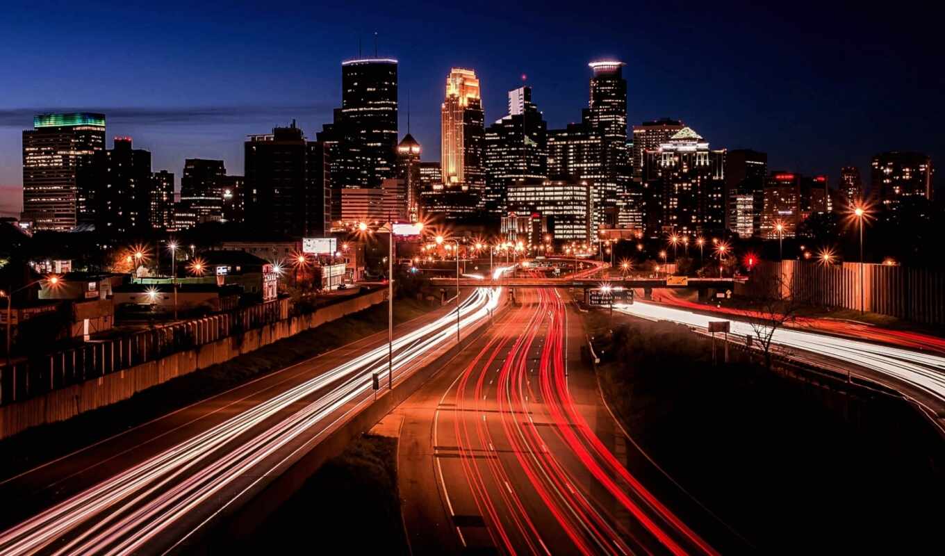 фон, город, highway, minneapolis, minnesota