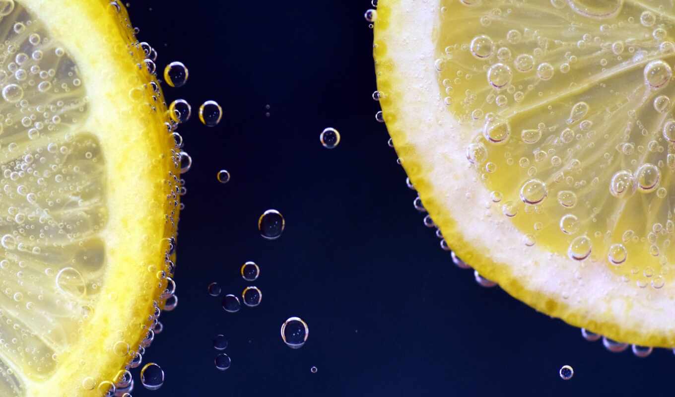 bubble, water, lemon