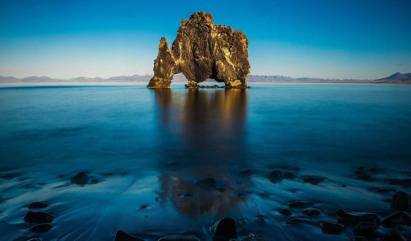 rock, sea, iceland, fonwallfoto