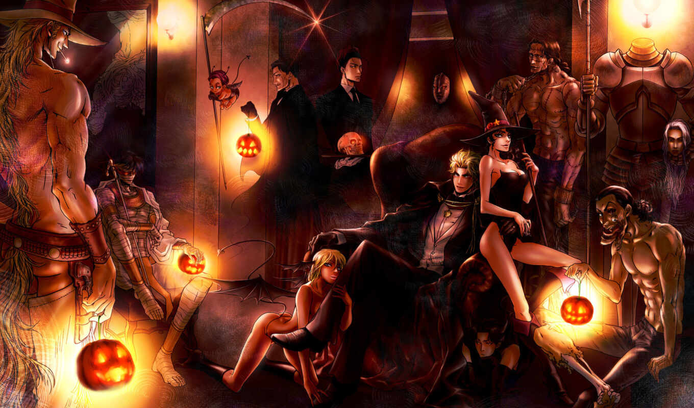 background, anime, screen, halloween, free, day, image, night, brujas, festivos