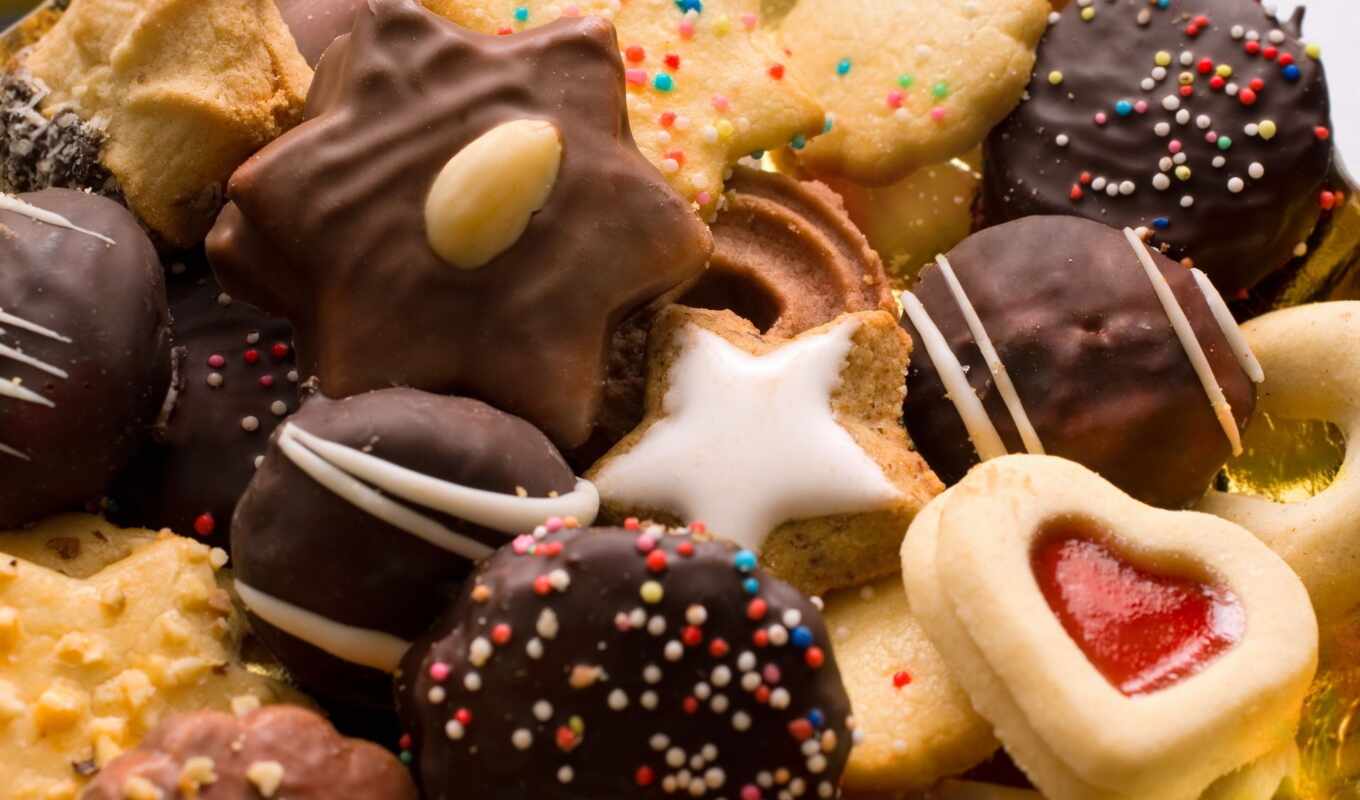 chocolate, cookie, сладость