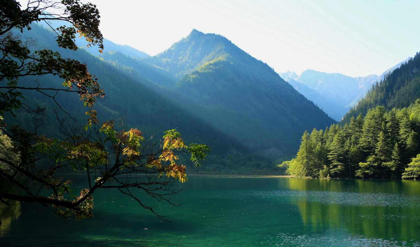 озеро, природа, summer, станция, гора, landscape, park, hill, national, china