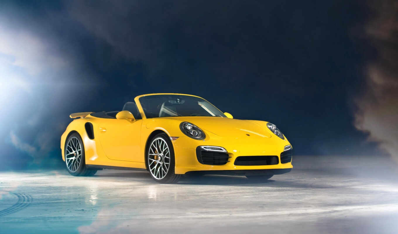 white, picture, car, turbo, convertible, cabriolet, Porsche, yellow