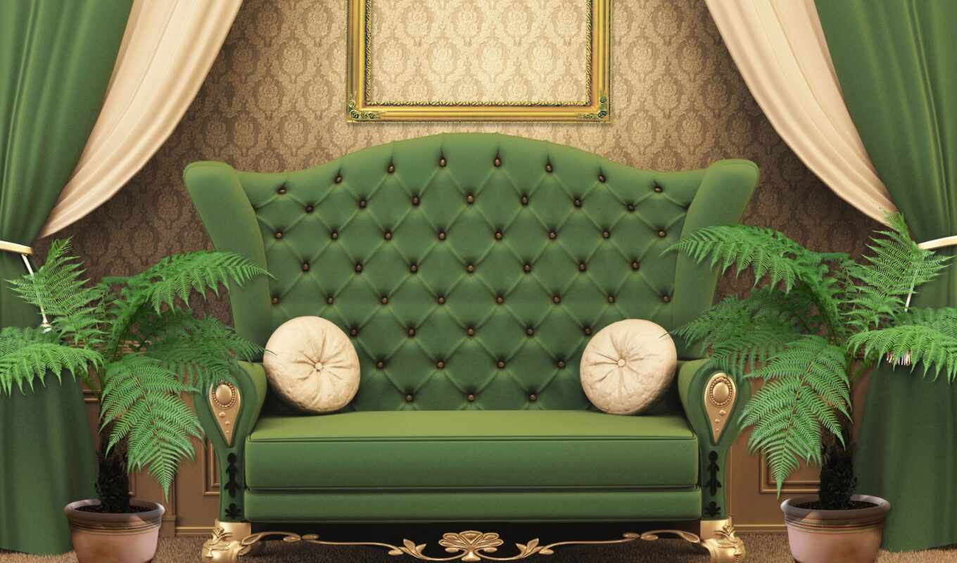green, interior, armchair, chandra, curtain, charat, chaitane, prabh