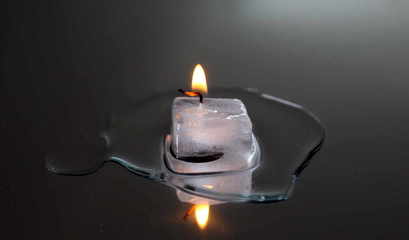 ice, water, fire, flame, candle