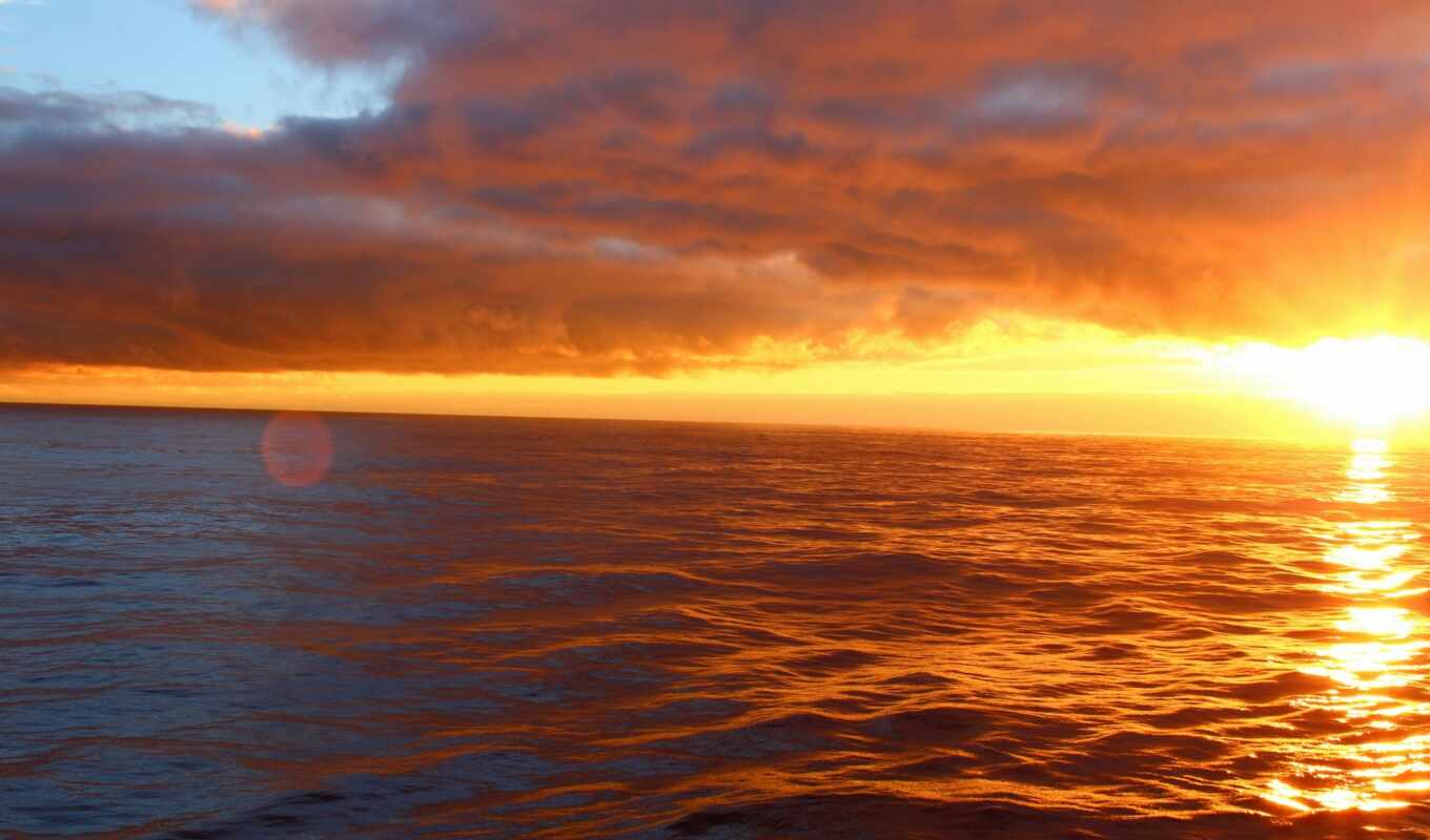 sunset, ocean