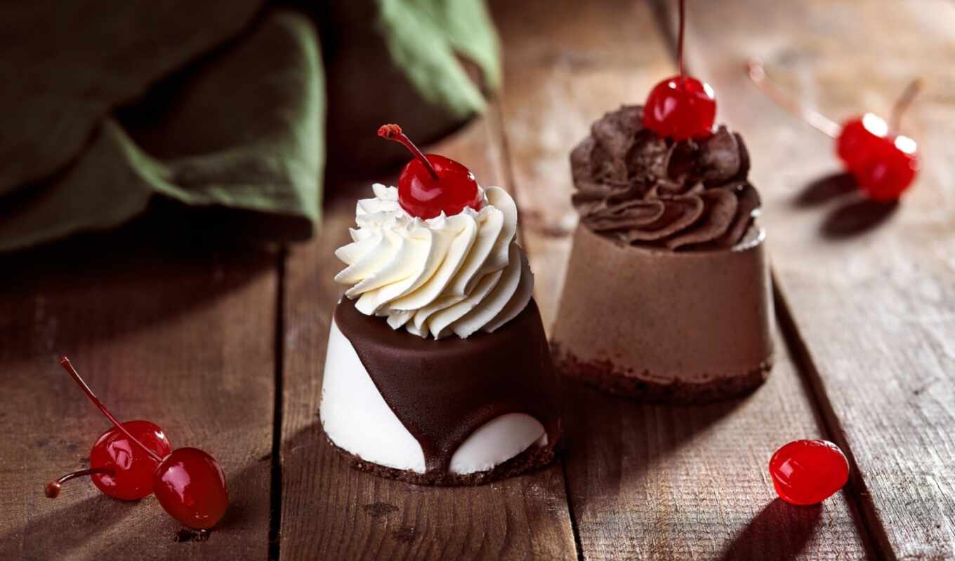 white, background, cherry, dessert, cake, cake, cherry