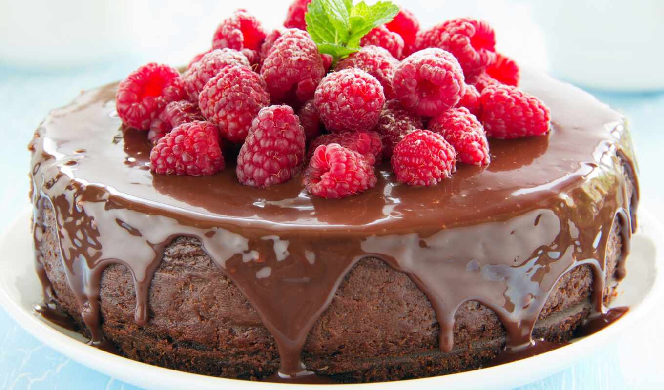 chocolate, raspberry, cake, slice, cooking, cake, metal