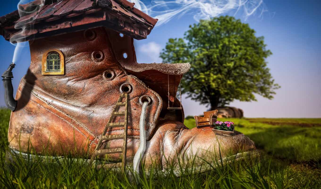 house, woman, home, story, photoshop, live, contest, fairy tale, fairy, shoe, inverted bow