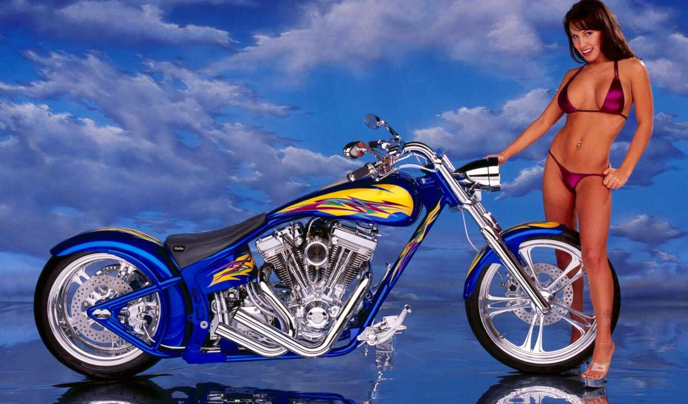 мотоцикл, sexy, hot, porn, bike, два, custom, davidson, harley, chopper, zmey