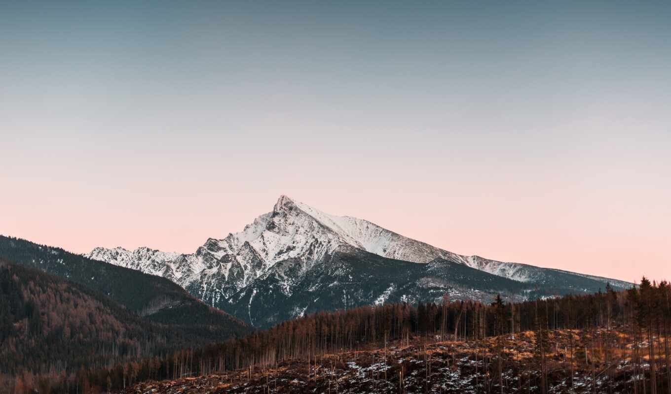 гора, scenery, peak, snowy, bezoblachnyi, mrwallpaper