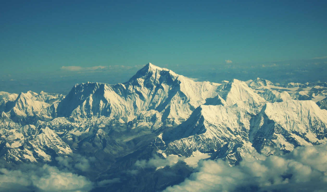 view, free, snow, winter, mountain, landscape, top, height, cloud, everest