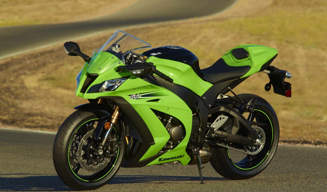 green, ninja, bike