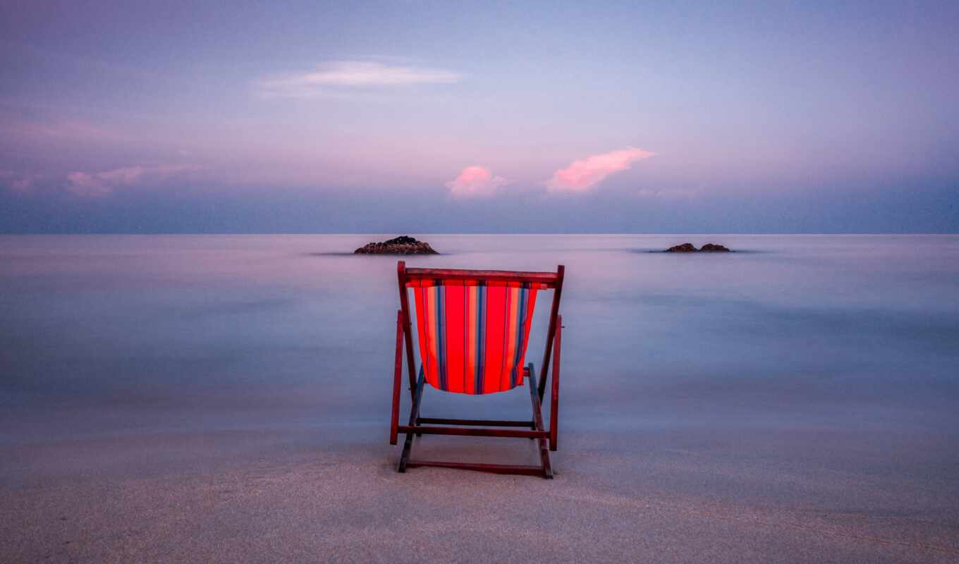 photo, sunset, beach, armchair, rest, picture, royalty, longue, im genes, pxfuelpage