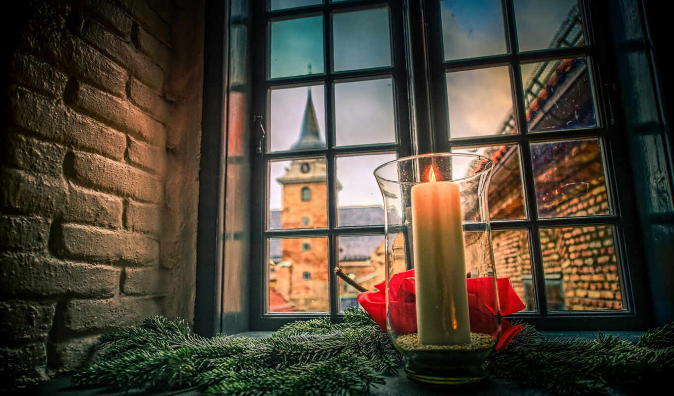 window, christmas, Norway, fortress, sash