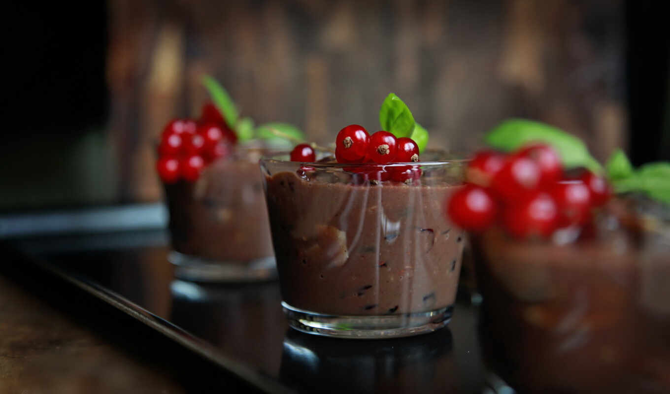 фото, chocolate, десерт, ягода, смородина, mousse