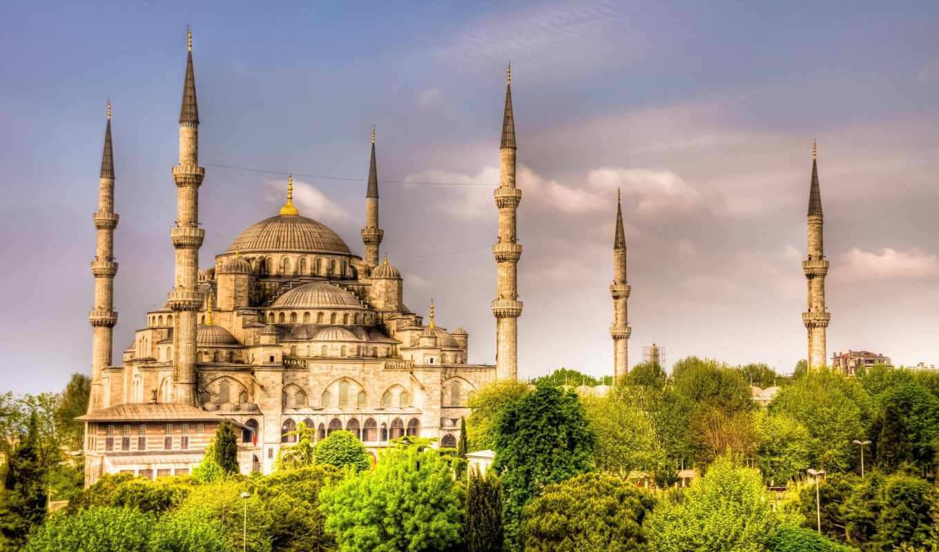 города, страны, turkey, sultan, mosque, ahmed, istanbul, холсте, camii
