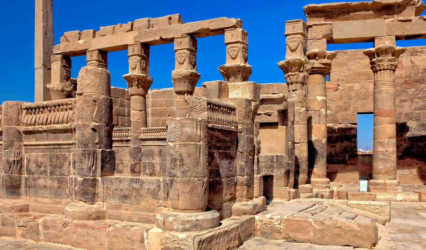 sky, picture, temple, fond, Egypt, high, devastation, concrete, mesir, kuil