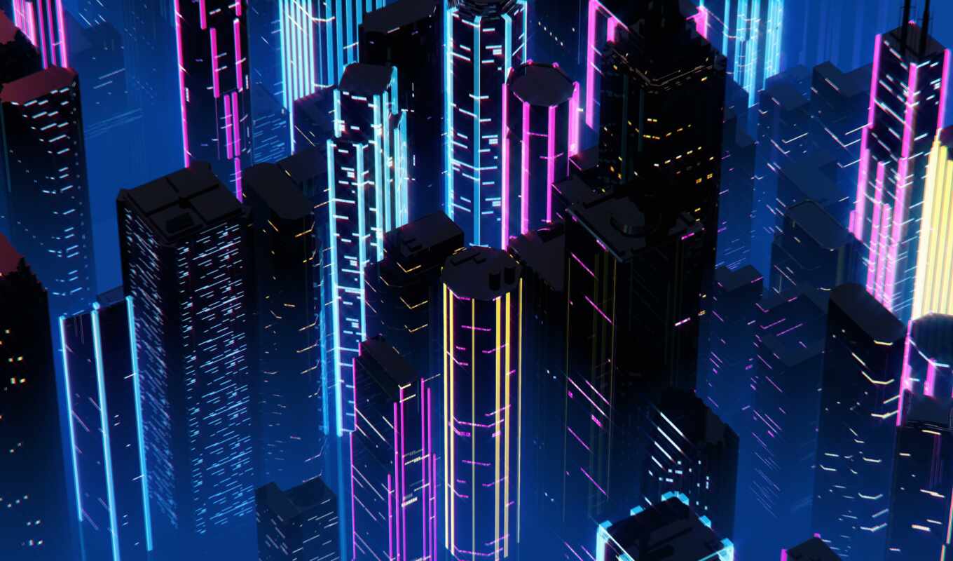music, mobile, retro, light, city, night, neon, retrowave, synth, synthwave