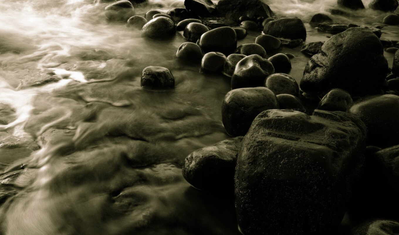 камень, черная, пляж, water, море, река, тв, wide, burlywood, darkolivegreen, keep