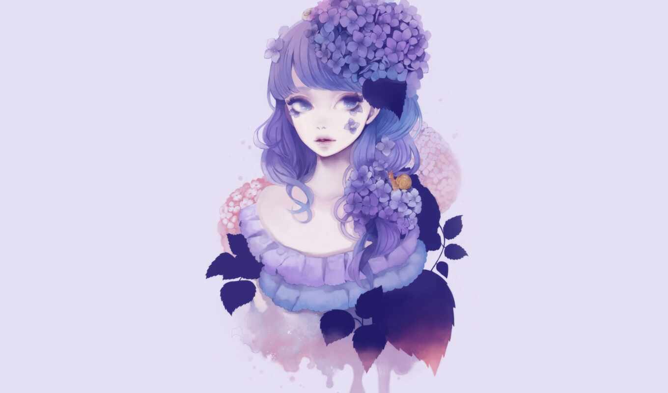 art, girl, lilac, idea