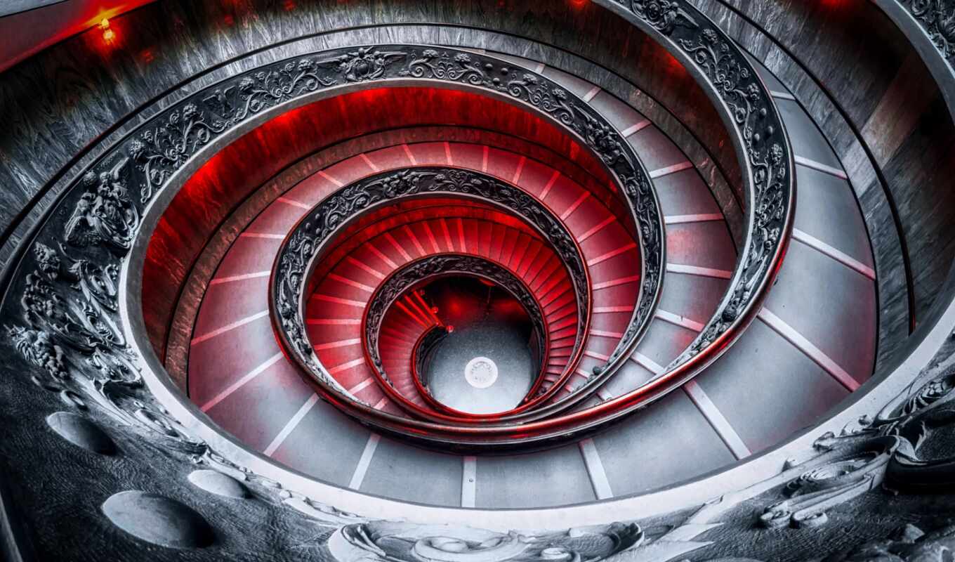 art, город, architecture, build, museum, staircase, vatican, stair