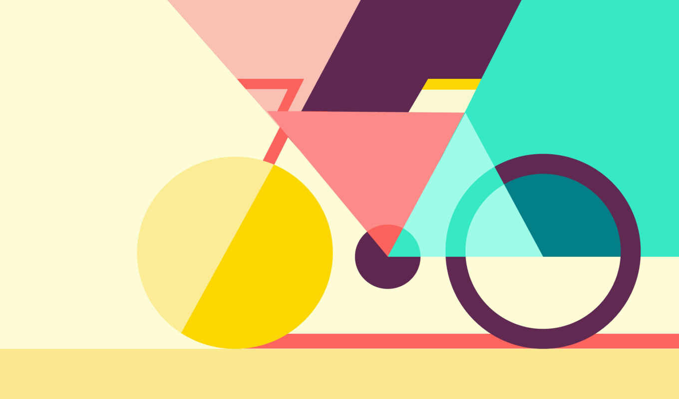desktop, free, красочные, abstract, велосипед, geometric
