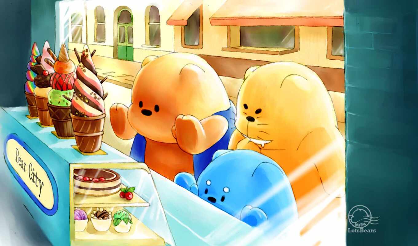 bear, cartoon, illustration