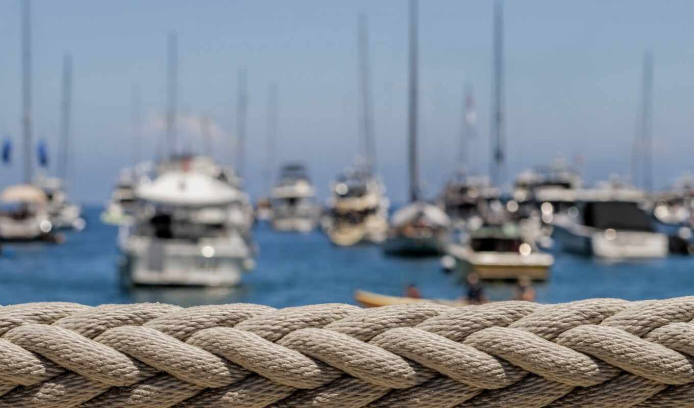 a boat, yacht, rope