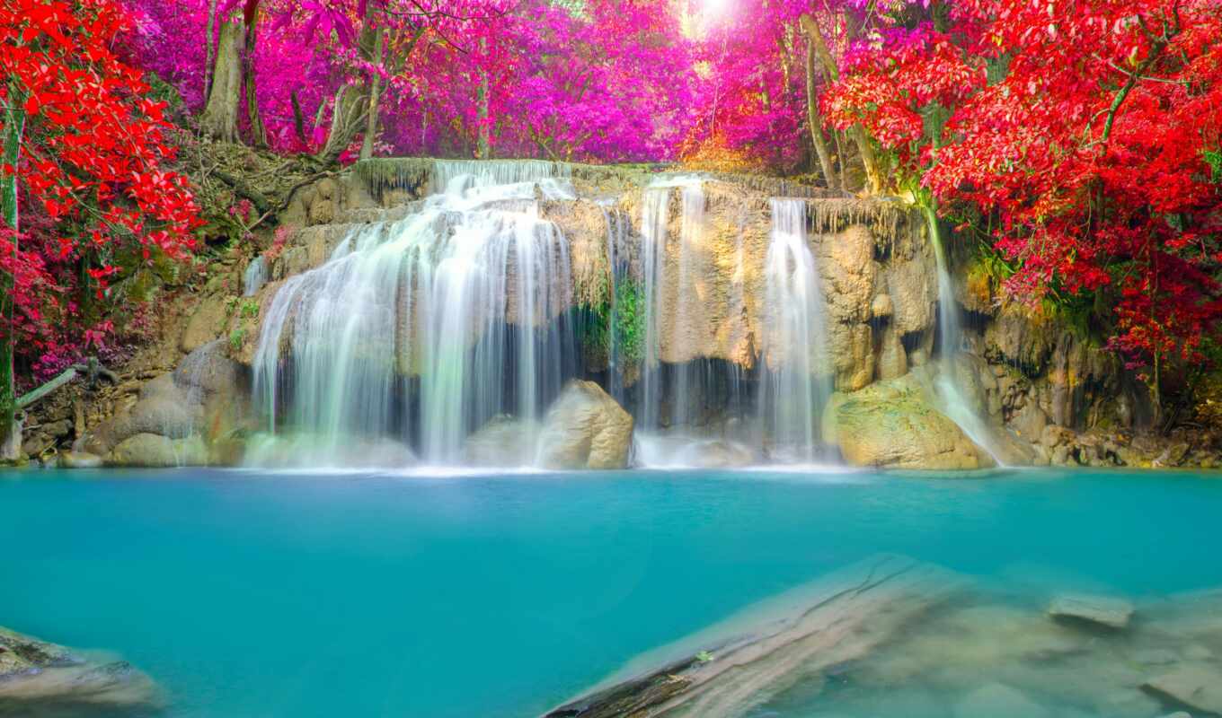 nature, online, autumn, waterfall, waterfalls, puzzle, order, thai, photo wallpapers, eravan