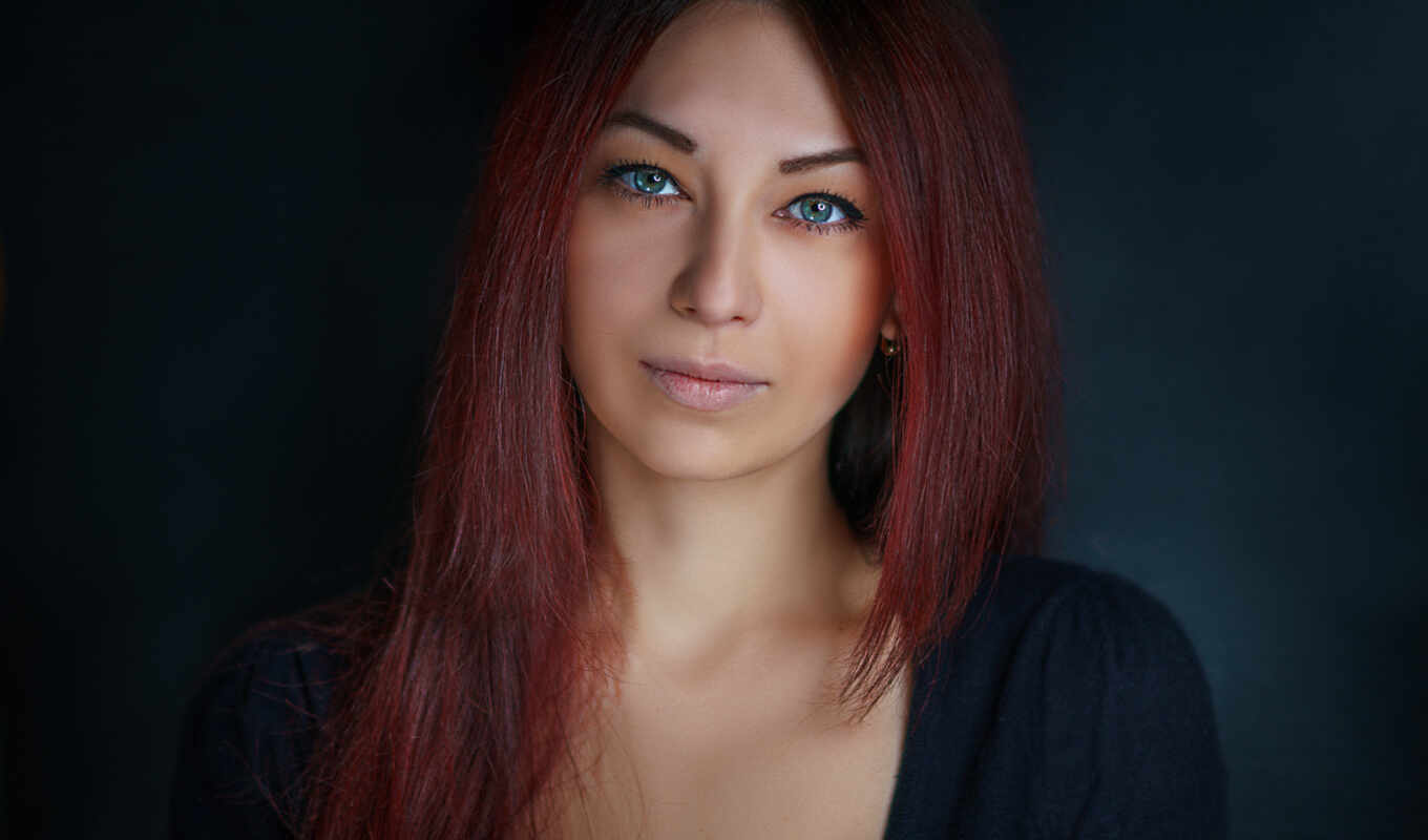 woman, simple, eyes, portrait, redhead