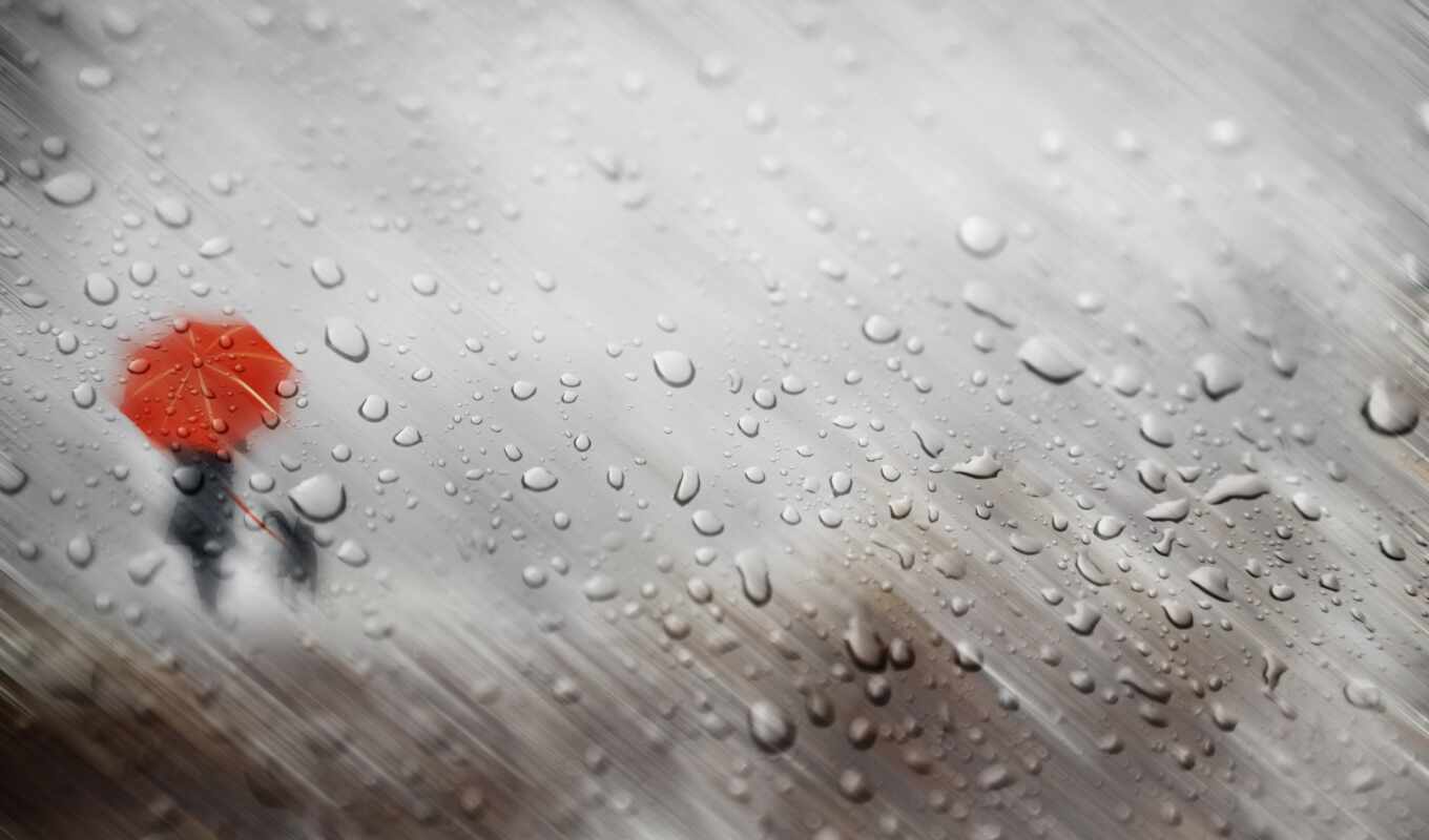 glass, картинка, дождь, силуэт, зонтик, капелька