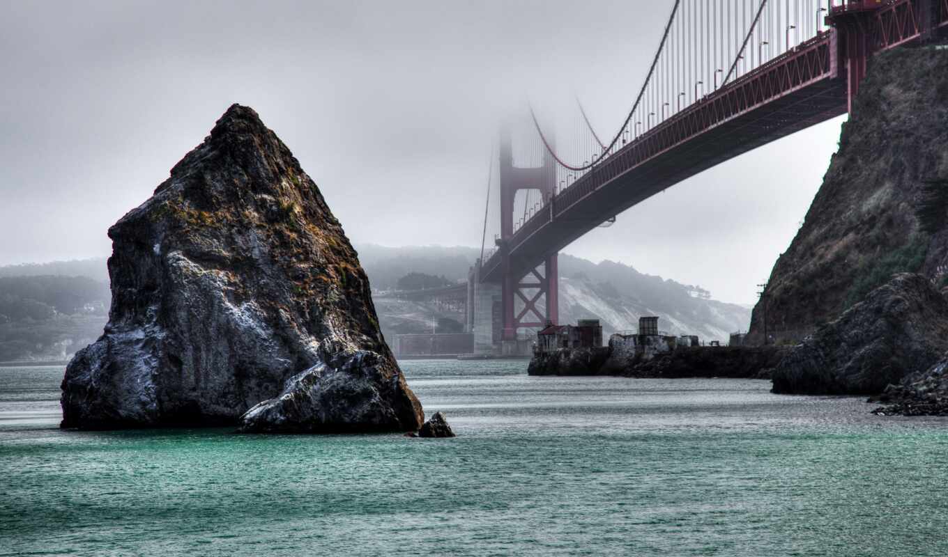 мост, gate, mist