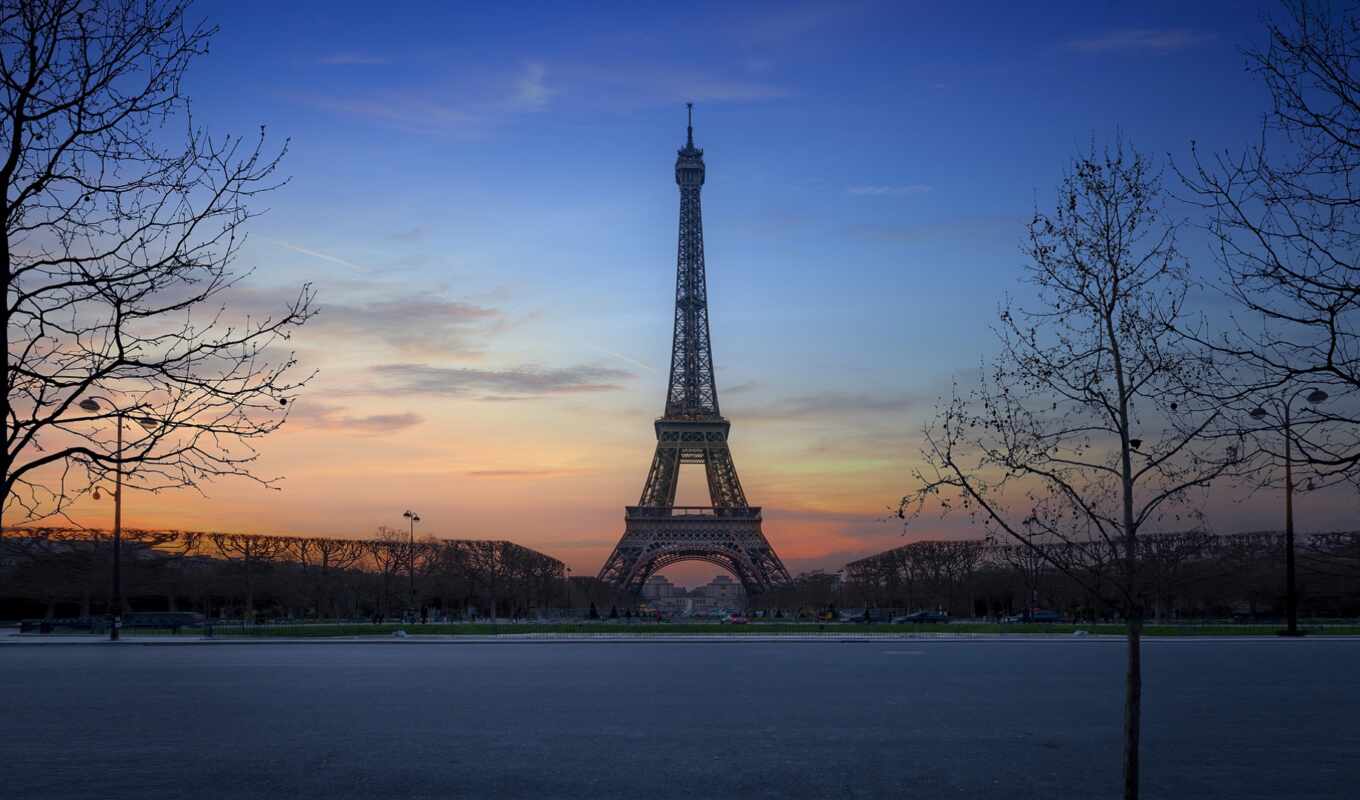 photo, background, sunset, France, Paris, tower, eiffel, eifelevyi