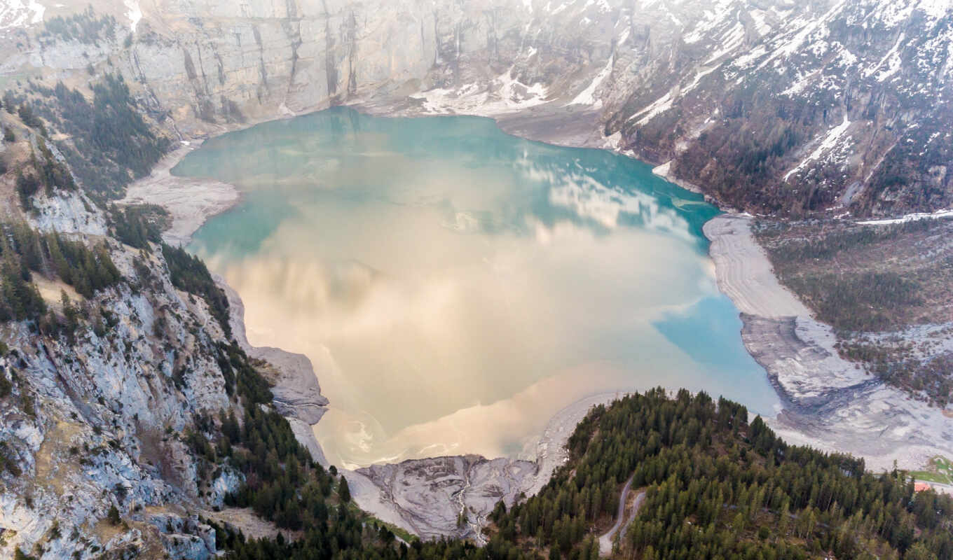 озеро, фото, взгляд, гора, top, aerial