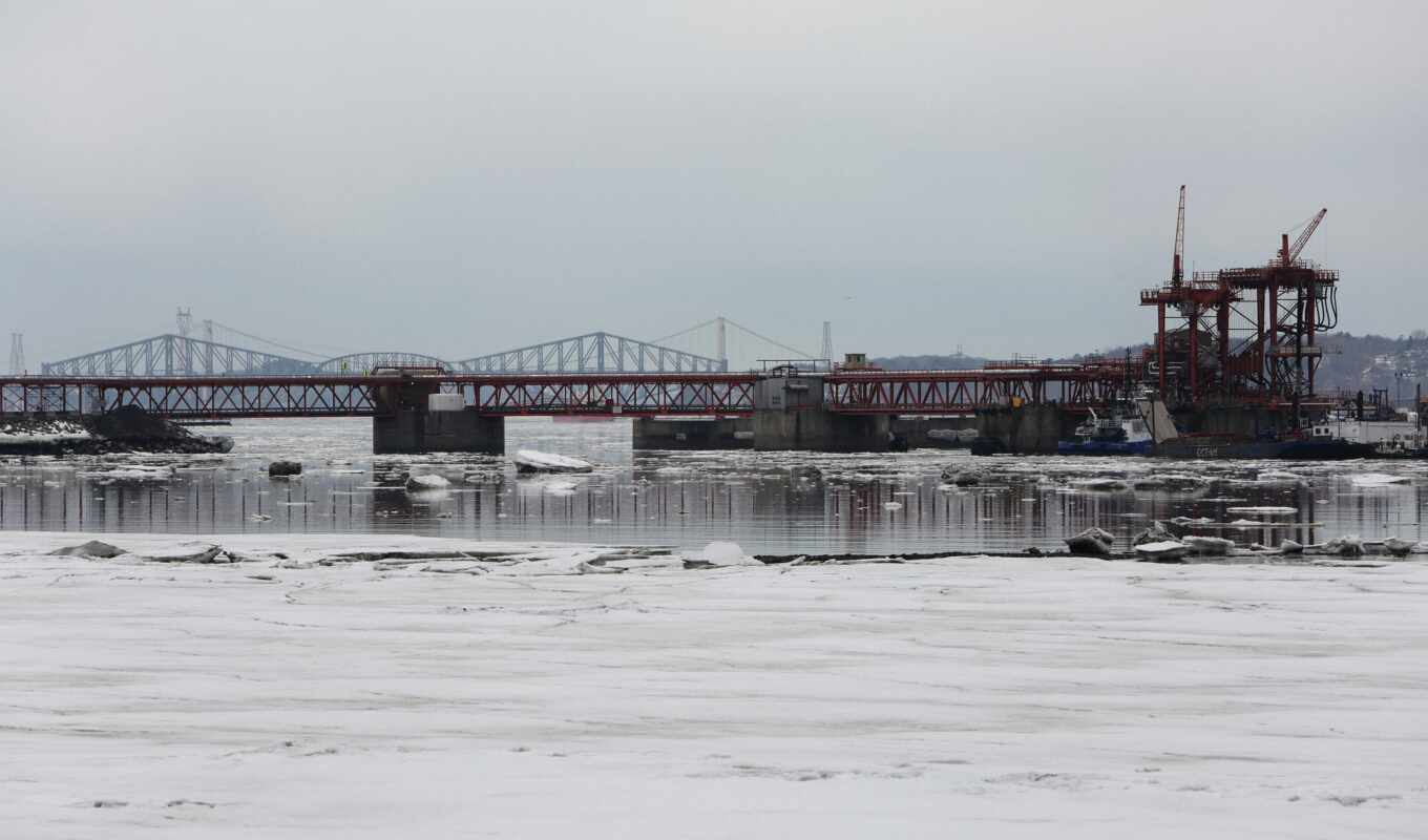 photo, snow, Bridge, ocean, royalty