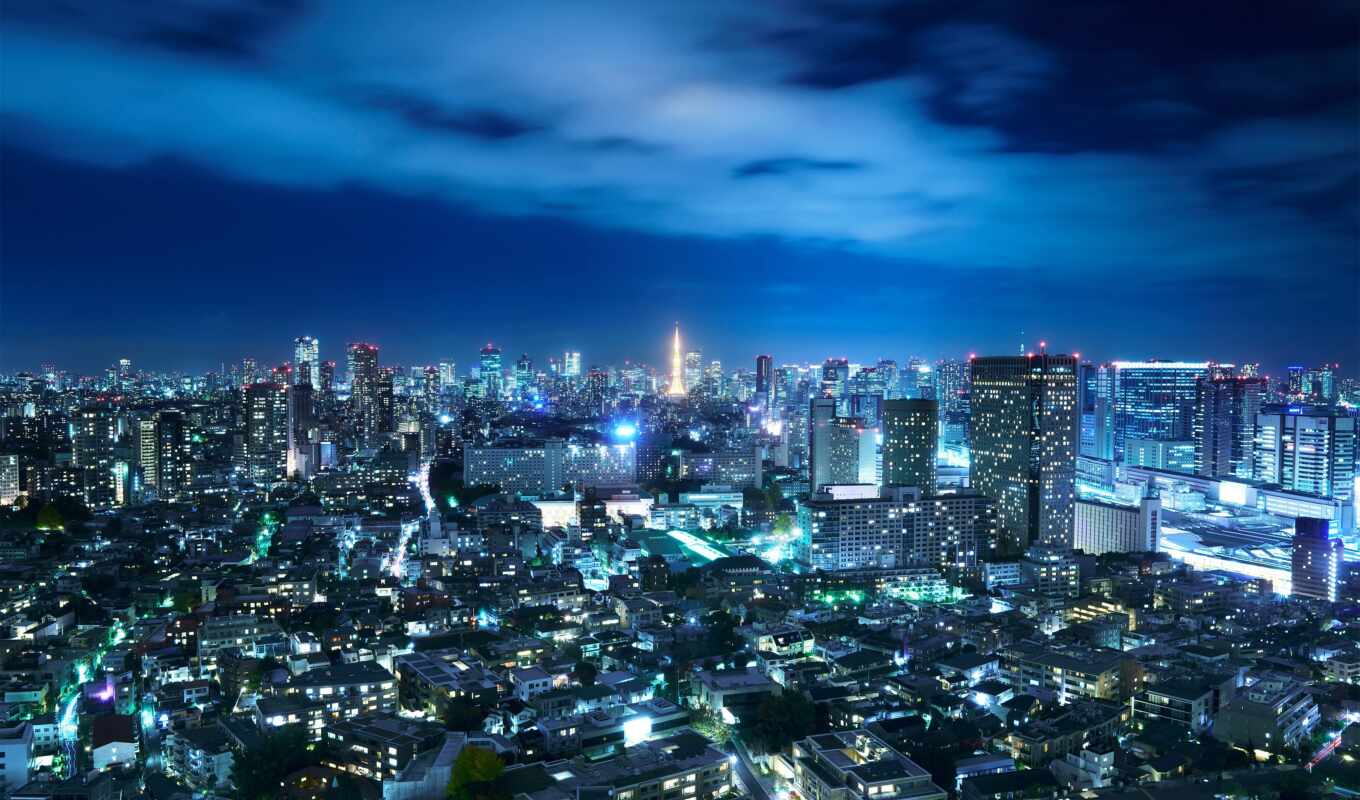 ville, tokyo, nuit