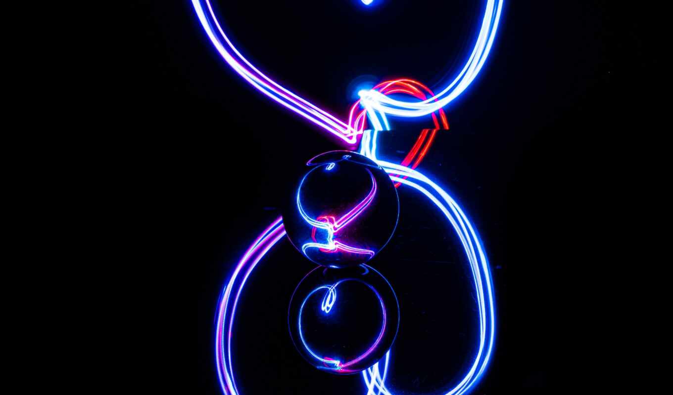 telephone, a laptop, light, topic, tablet, heart, ball, reflection, neon