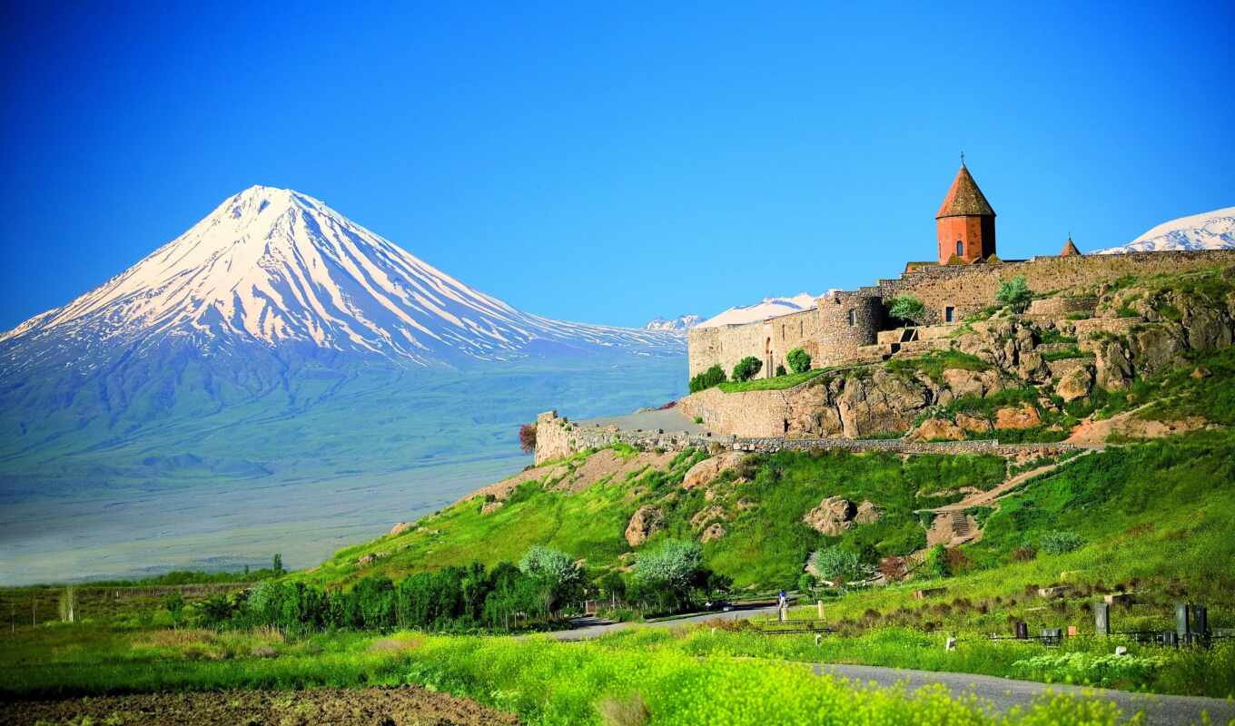 mountain, the monastery, glee, turkey, armenia, mountain, mountains, ararat, violin, armenian