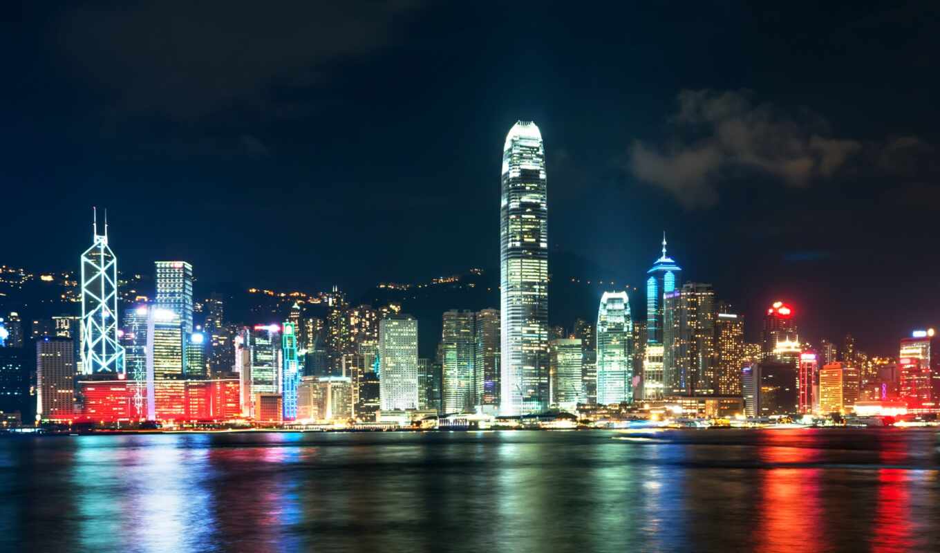 city, night, hong kong, capital, horizon, tower, shanghai, skyscraper, milestone, city district, urban landscape, victoria peak