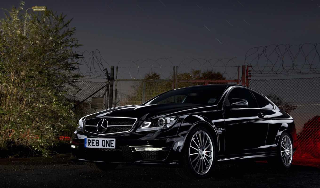 black, mercedes, benz, coupe, amg