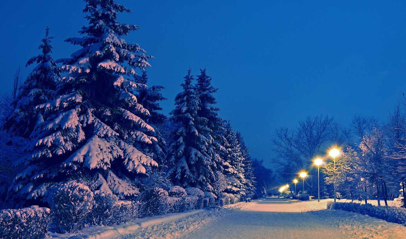 new, снег, winter, вечер, landscape, год, park, зимние, eli, фонари