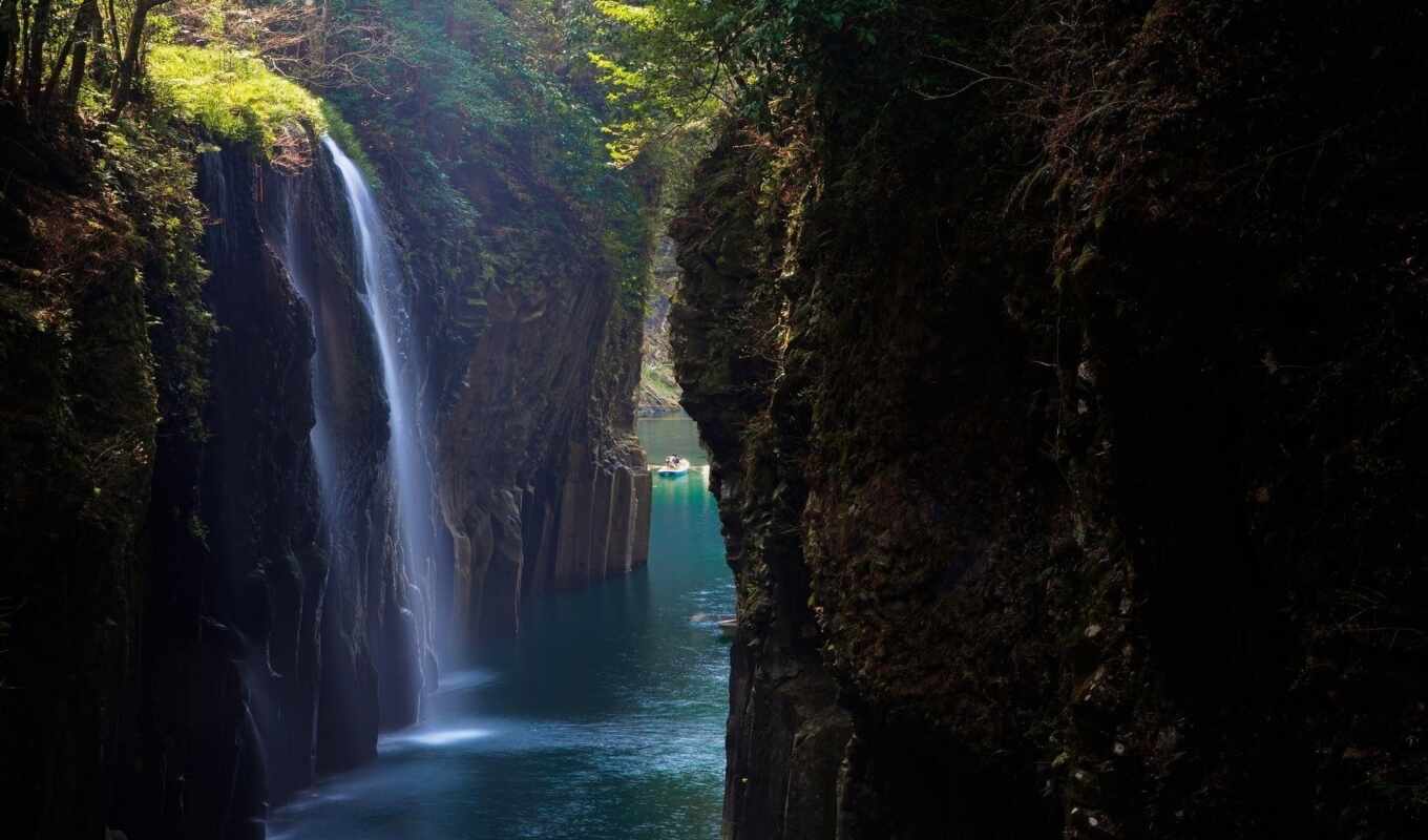 природа, landscape, водопад, япония