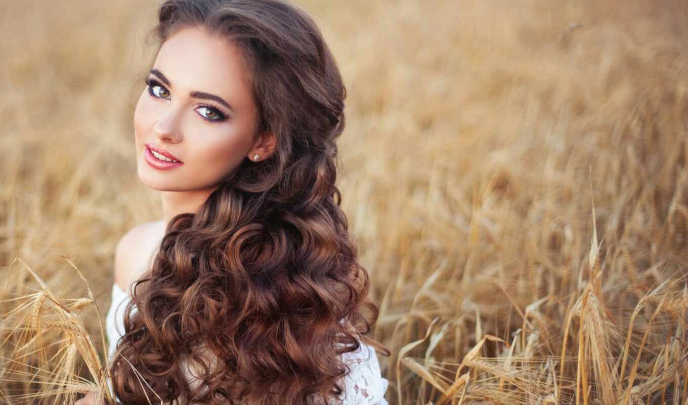 girl, beautiful, rye, curly, brown - haired