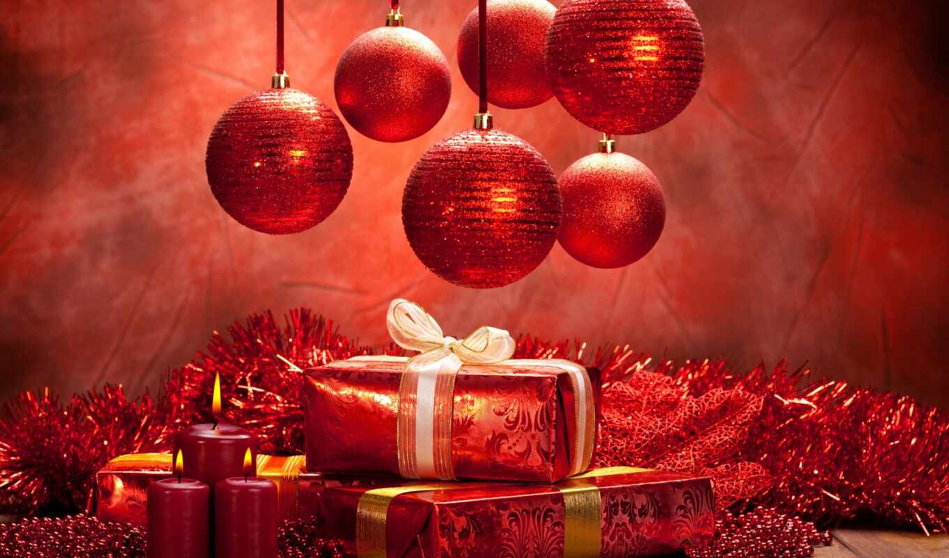 picture, picture, red, year, new, christmas, candles, holiday, balloons, gifts