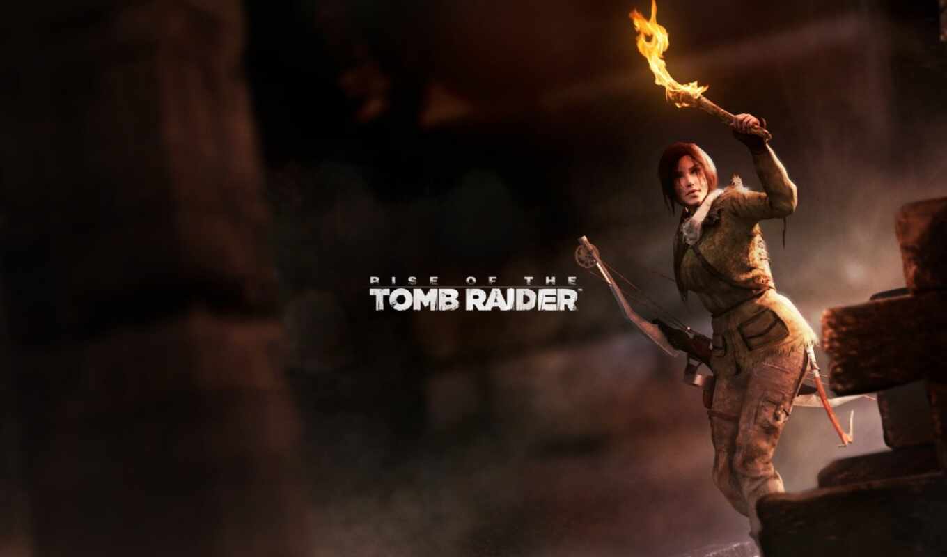 tomb, raider, Lara, croft, torch