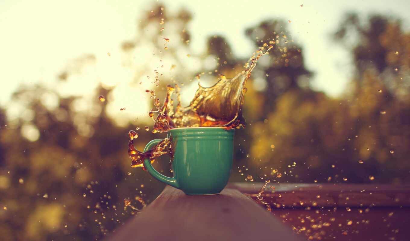 coffee, свет, water, sunlight, утро, cup, color, отражение, напиток, кружка, splash